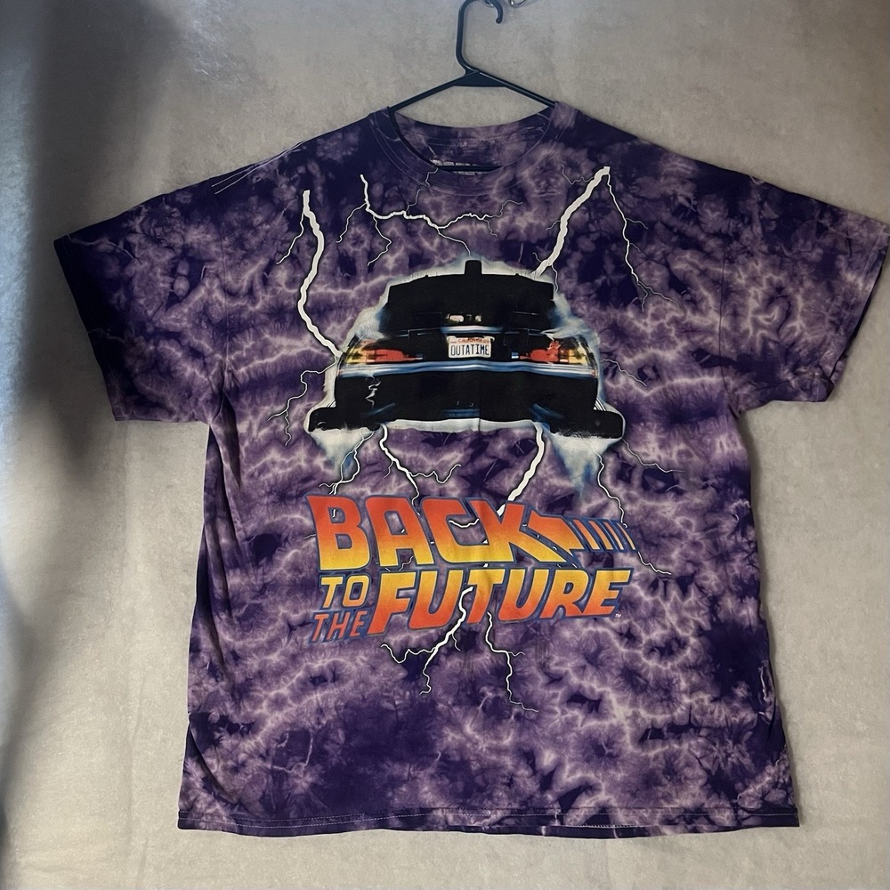Back To The Future Purple Tie Dye Mens Shirt Size XL